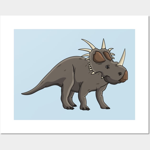 Styracosaurus cartoon illustration Wall Art by Cartoons of fun